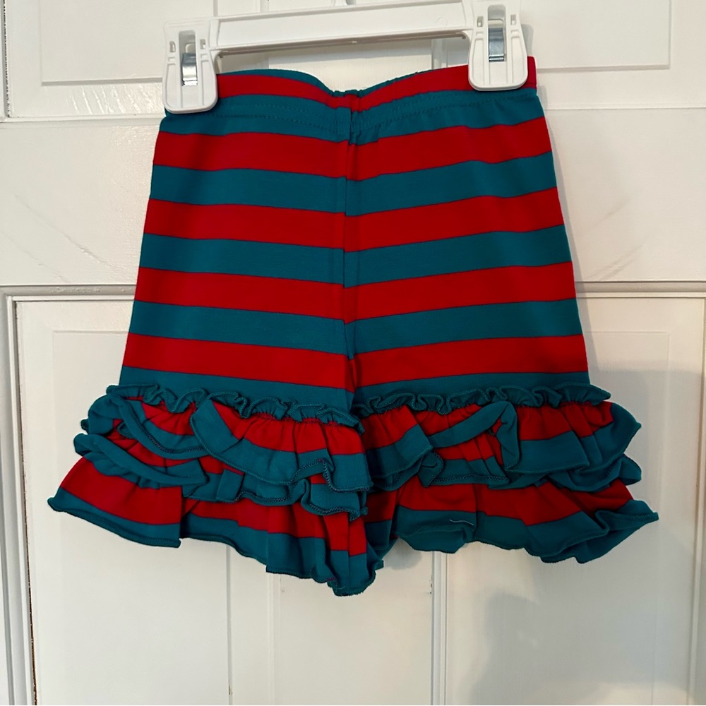 Adorable Essentials Vibrant Striped Kids Shorts with Ruffles